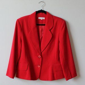 80s Vintage Report Collection Wool Blend Red Padded Blazer 11